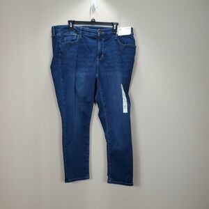 Ana Mid Rise Ankle Skinny Blue Jeans Womens 18 NWT